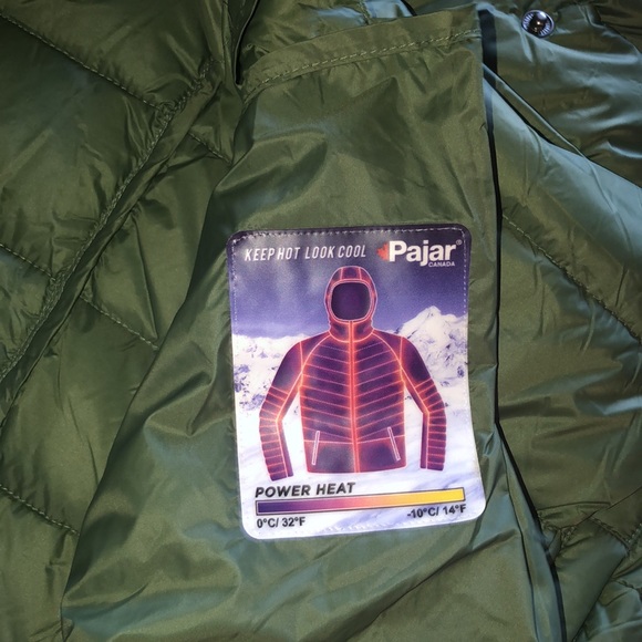 PAJAR CRYSTAL DOWN JACKET COAT 550 FILL MILITARY GREEN TRAVEL COAT - Picture 11 of 14